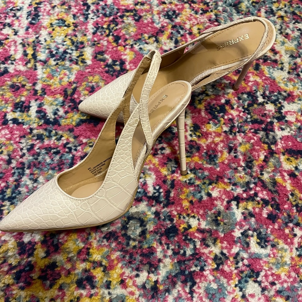 Express Cream Heels